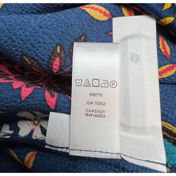 LOFT Petites Dress  Women's Size SP  Blue Wild Flower Print Long Sleeve Shift - Picture 8 of 11